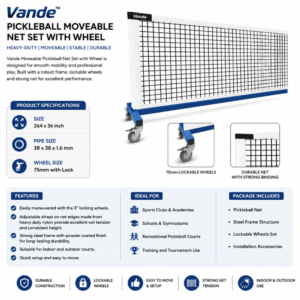 Vande Pickleball Moveable Net Set